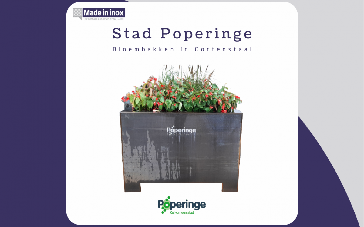 Les jardinières en acier corten pour la ville de Poperinge - Made in Inox