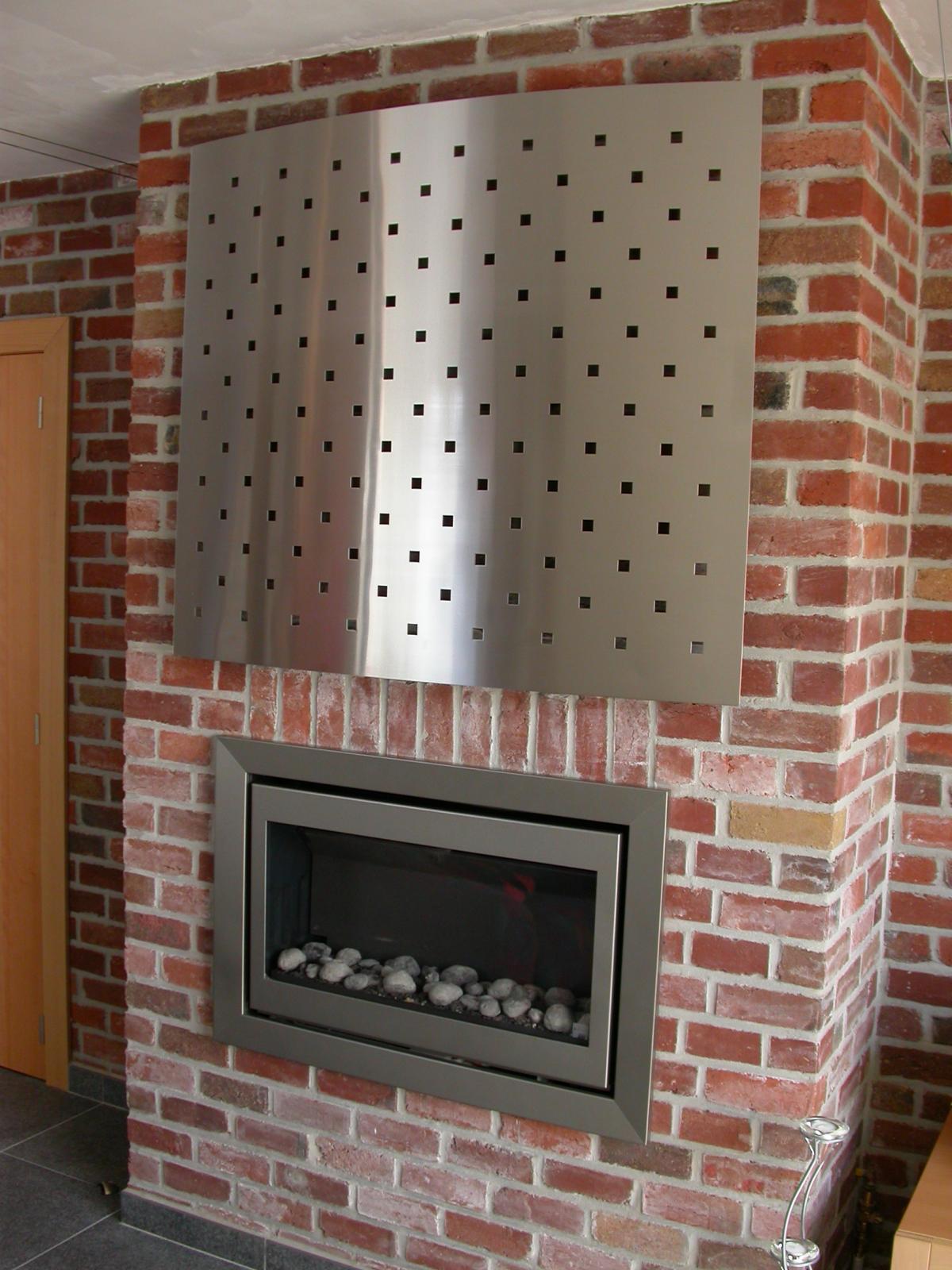 Haardbekleding - Schouwplaat - Inox rechtlijnig geborsteld