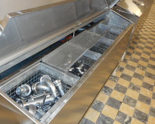 Industrie - Ontsmettingsbak met afvoer - Inox